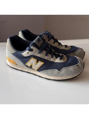 New Balance 515 Blue and Beige Sneakers with Yellow Detail